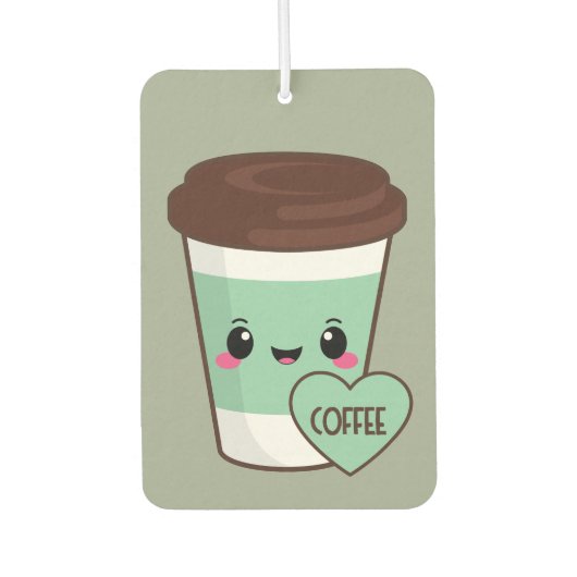 コーヒー絵文字恋人 カーエアーフレッシュナー (正面)