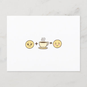 コーヒー絵文字疲れた絵文字+コーヒー=幸せな絵文字 ポストカード