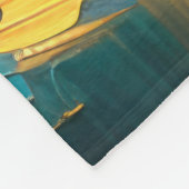 コーヒー絵画カップとコーヒー豆抽象芸術の フリースブランケット (角)