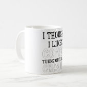 コーヒー考えが好きで、クリーマーが好きだ コーヒーマグカップ (正面左)