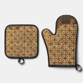 コーヒー自然豆ボ素朴ホ 鍋つかみ&鍋敷きセット (正面)