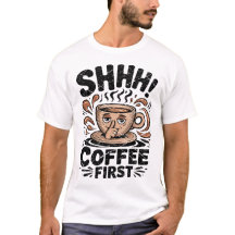 コーヒー至上主義者向けのレトロなTシャツ Shhh