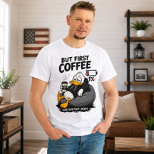 コーヒー至上主義 グラフィックTシャツ バッテリー残量切れ