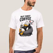 コーヒー至上主義 グラフィックTシャツ バッテリー残量切れ Tシャツ (正面)