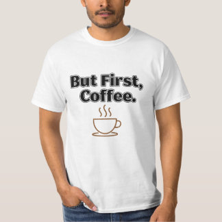 コーヒー至上主義 ミニマリストスローガンTシャツ Tシャツ