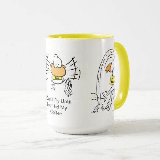 コーヒー航空冗談のマグなしで飛ぶことができません マグカップ (正面右)