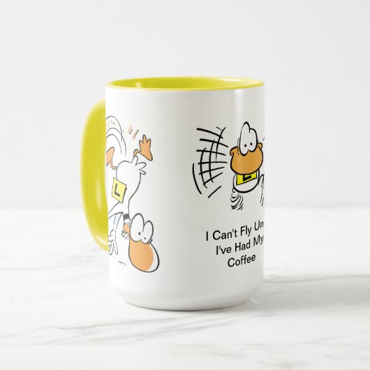 コーヒー航空冗談のマグなしで飛ぶことができません マグカップ (正面左)