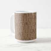 コーヒー色のスクエア柄 コーヒーマグカップ (正面左)