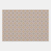 コーヒー色の幾何学的パターンNo1 ラッピングペーパーシート (正面2)