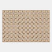 コーヒー色の幾何学的パターンNo1 ラッピングペーパーシート (正面)