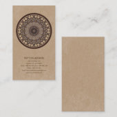 コーヒー色の抽象的な曼荼羅 名刺 (正面/裏面)