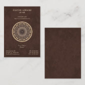 コーヒー色の抽象的な曼荼羅 名刺 (正面/裏面)