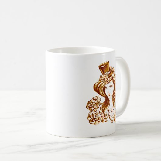 コーヒー芸術のコーヒー・マグとのエレガントな手塗り コーヒーマグカップ (正面右)