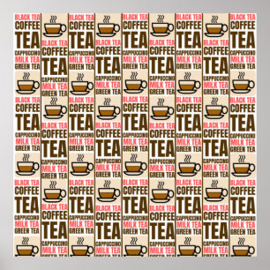 コーヒー茶の柄 ポスター