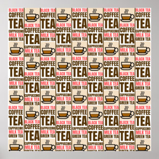 コーヒー茶の柄 ポスター