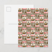 コーヒー茶模様葉書 インビテーションポストカード (正面/裏面)