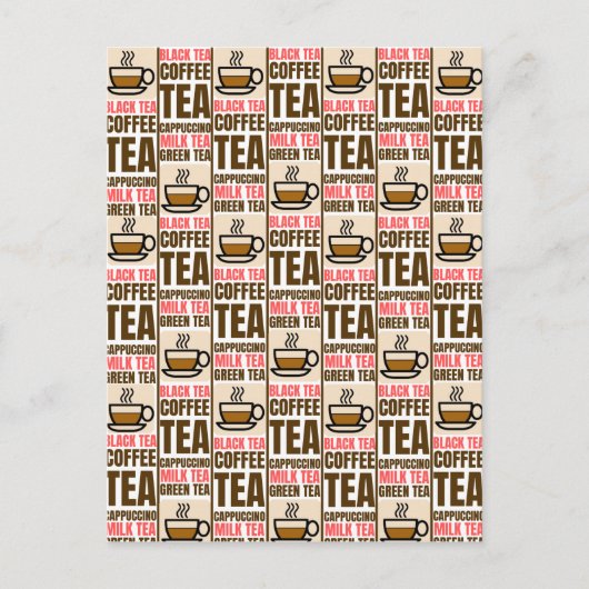 コーヒー茶模様葉書 インビテーションポストカード (正面)