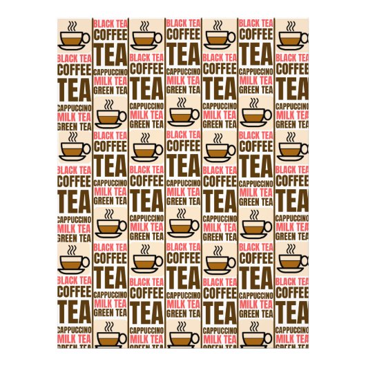 コーヒー茶模様葉書 フォトプリント            (正面)