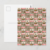 コーヒー茶模様葉書 ポストカード (正面/裏面)