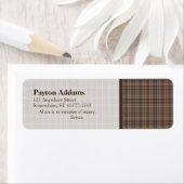 コーヒー茶色の格子模様 ラベル (インサイチュ)