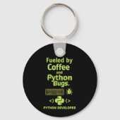 コーヒー虫で動く！面白Python開発者 キーホルダー (正面)