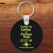 コーヒー虫で動く！面白Python開発者 キーホルダー (正面)
