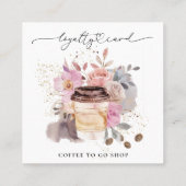 *~*コーヒー行くグリッターハート報酬フローラQR ロイヤリティカード (裏面)