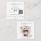 *~*コーヒー行くフローラピンク報酬QR ロイヤリティカード (正面/裏面)