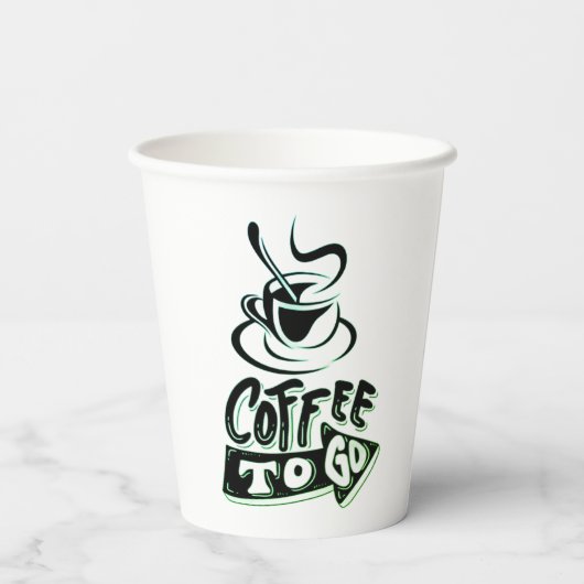 コーヒー行く紙カップ – 8ozカスタムパーティーカップ 紙コップ (裏面)