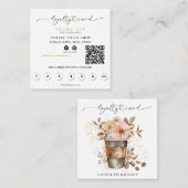 *~*コーヒー行く花ハート報酬QR ロイヤリティカード (正面/裏面)