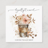 *~*コーヒー行く花ハート報酬QR ロイヤリティカード (裏面)