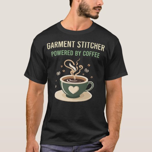 コーヒー衣料用のステッチャーで動く Tシャツ (正面)