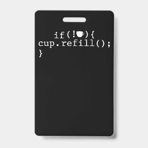 コーヒー補充 スマート コーディング ソフトウェア エンジニア バッジ