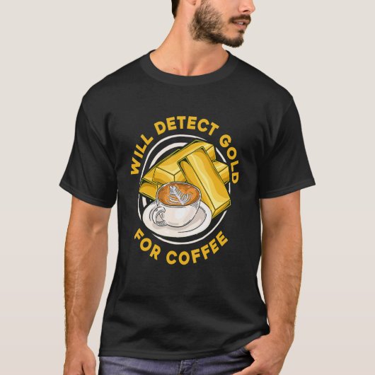 コーヒー見込みオーラム金ゴールドの金ゴールドを検出する Tシャツ (正面)