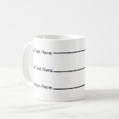 コーヒー計量カップはほとんどShhあなた自身の文字を加えます コーヒーマグカップ (正面左)