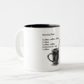 コーヒー詩、ユーモア、愛コーヒー、鉛筆のマグ ツートーンマグカップ (正面左)