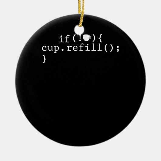 コーヒー詰め替えコ頭が切れるードソフトウェア技術者 セラミックオーナメント (正面)