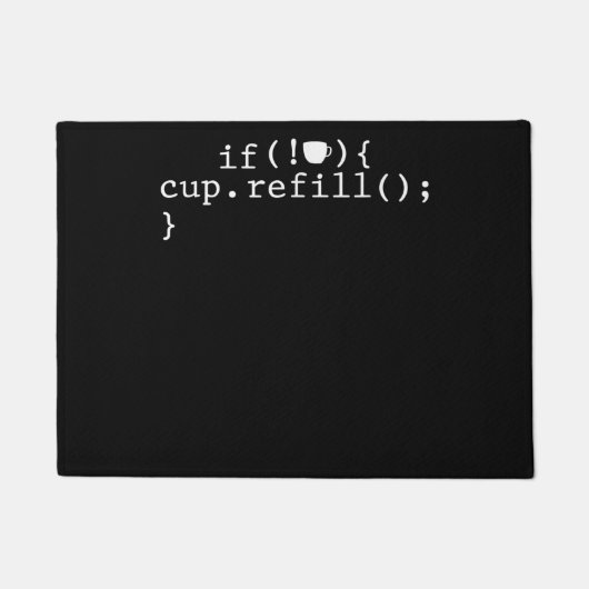 コーヒー詰め替えコ頭が切れるードソフトウェア技術者 ドアマット (正面)