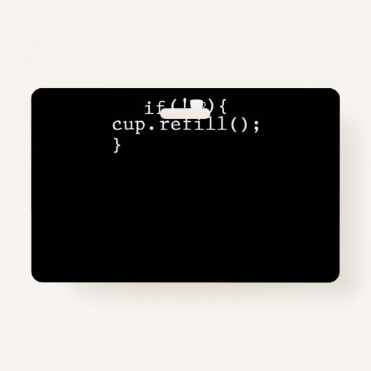 コーヒー詰め替えコ頭が切れるードソフトウェア技術者 バッジ (正面)
