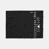 コーヒー詰め替えコ頭が切れるードソフトウェア技術者 フリースブランケット (正面(横))