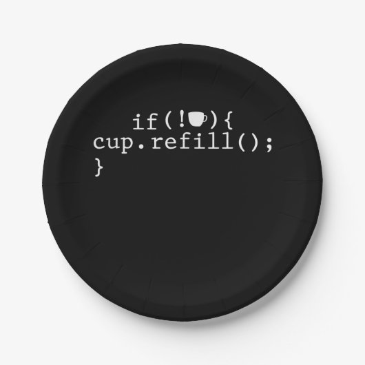 コーヒー詰め替えコ頭が切れるードソフトウェア技術者 ペーパープレート (正面)