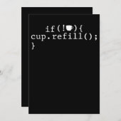 コーヒー詰め替えコ頭が切れるードソフトウェア技術者 招待状 (正面/裏面)