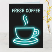 コーヒー誕生日グリーティングカード カード (黄色い花)