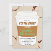 コーヒー誕生日パーティー招待状 招待状 (正面)