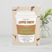 コーヒー誕生日パーティー招待状 招待状 (スタンド正面)