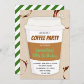 コーヒー誕生日パーティー招待状 招待状 (正面/裏面)