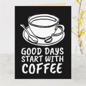 コーヒー誕生日愛するラテグリーティングカード カード (黄色い花)