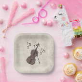 コーヒー豆で作ったエスプレッソヴィオリノヴァイオリン –  ペーパープレート (パーティー)