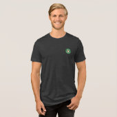 コーヒー豆とカップのビジネス ロゴ バリスタ Tシャツ (正面全面)