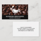 コーヒー豆とカップのロゴ 名刺 (正面/裏面)